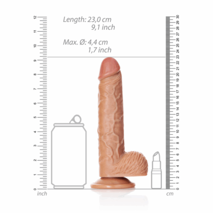 Rechtdoorlopende Realistische Dildo met Ballen en Zuignap - 8 / 20,5 cm - Afbeelding 6