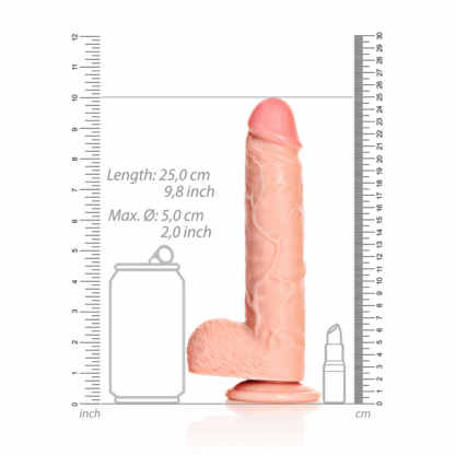 Rechtdoor Realistische Dildo met Ballen en Zuignap - 9 / 23 cm - Afbeelding 6