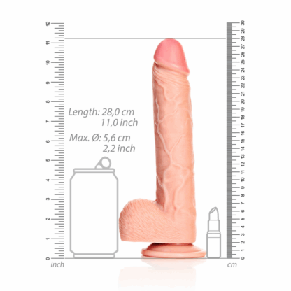 Rechtdoorgaande Realistische Dildo met Ballen en Zuignap - 10 / 25,5 cm - Afbeelding 6