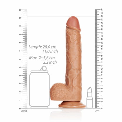 Rechtdoor Realistische Dildo met Ballen en Zuignap - 10 / 25,5 cm - Afbeelding 6