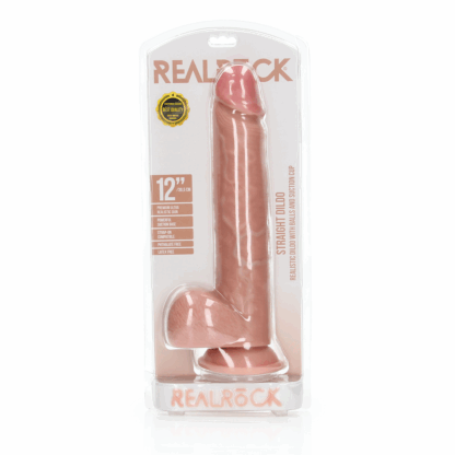 Rechtdoor Realistische Dildo met Ballen en Zuignap - 30,5 cm - Afbeelding 2