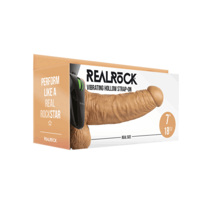 Vibrerende Hollow Strap-On met Ballen - 7 / 18 cm - Afbeelding 2