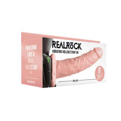 Vibrerende Hollow Strap-On zonder Ballen - 8 / 20,5 cm - Afbeelding 2