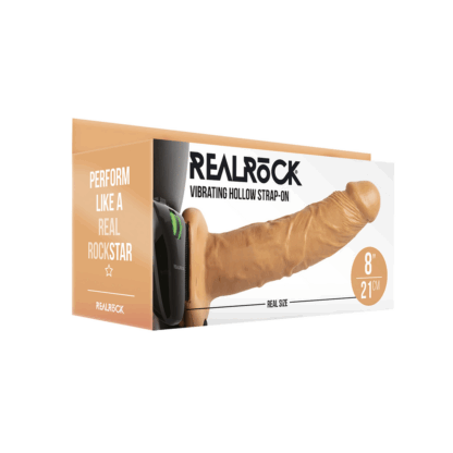 Vibrerende Hollow Strap-On zonder Ballen - 8 / 20,5 cm - Afbeelding 2