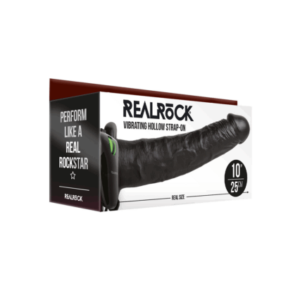 Vibrerende Holle Strap-On zonder Ballen - 10 / 24,5 cm - Afbeelding 2