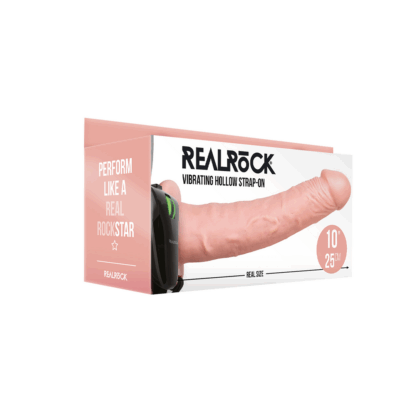 Vibrerende Holle Strap-On zonder Ballen - 10 / 24,5 cm - Afbeelding 2