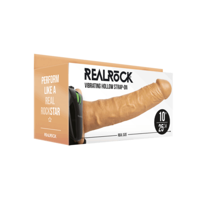 Vibrerende Hollow Strap-On zonder Ballen - 10 / 24,5 cm - Afbeelding 2