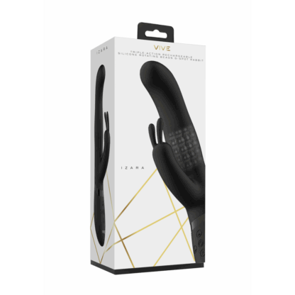 Izara - Draaibare Parels Konijnen Vibrator - Zwart - Afbeelding 2