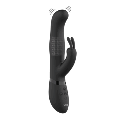 Izara - Draaibare Parels Konijnen Vibrator - Zwart - Afbeelding 5