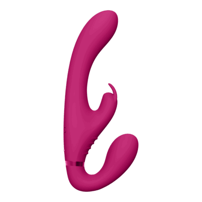 Suki - Vibrerende Strapless Strap-on Rabbit - Roze - Afbeelding 4