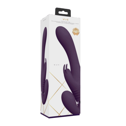 Suki - Vibrerende Strapless Strap-on Rabbit - Paars - Afbeelding 2