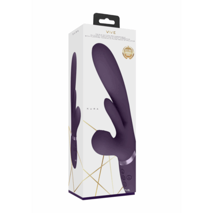 Kura - Duwende G-Spot Vibrator met Flappertong en Pulse Wave Stimulator - Paars - Afbeelding 2