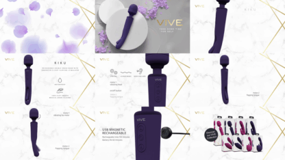 Kiku - Dubbelzijdige Wand met Innovatieve G-Spot Flapper Stimulator - Paars - Afbeelding 5