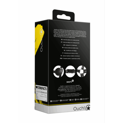 Hoofdharnas met Solid Ball Gag - Zwart - Afbeelding 3