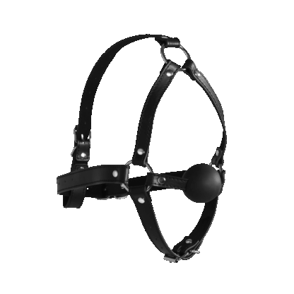 Hoofdharnas met Solid Ball Gag - Zwart - Afbeelding 4