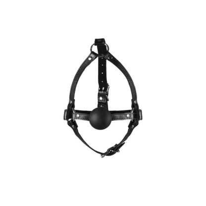 Hoofdharnas met Solid Ball Gag - Zwart - Afbeelding 5