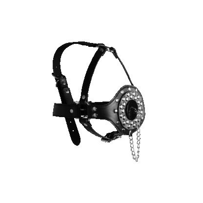 Open Mouth Gag Hoofdharnas met Plug Stopper - Zwart - Afbeelding 4