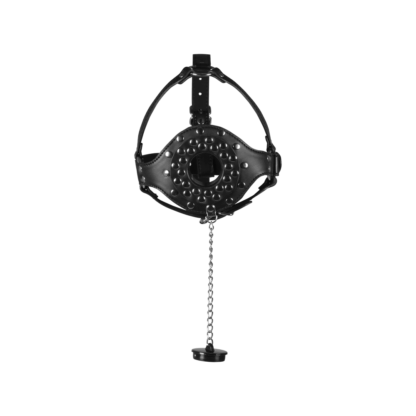 Open Mouth Gag Hoofdharnas met Plug Stopper - Zwart - Afbeelding 5