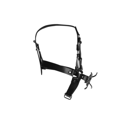 Hoofdharnas met Spider Gag en Neus Haken - Zwart - Afbeelding 6