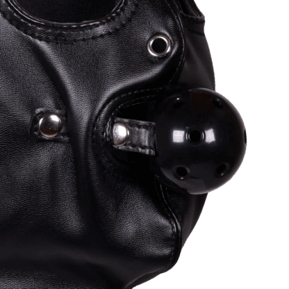 Blindfolded Mask met Ademend Ball Gag - Zwart - Afbeelding 7