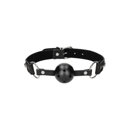 Ademend Ball Gag met diamanten gestikte straps - Afbeelding 4