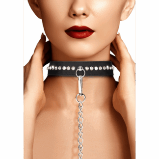 Diamanten Halsband met Leash