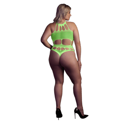 Body met Griekse Halslijn - Plus Size - Neon Groen - Afbeelding 3