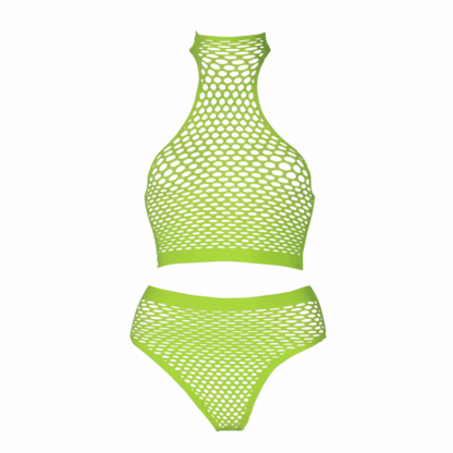 Turtle Neck en High Waist Slip - Plus Size - Neon Groen - Afbeelding 6