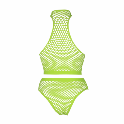 Turtle Neck en High Waist Slip - Plus Size - Neon Groen - Afbeelding 7