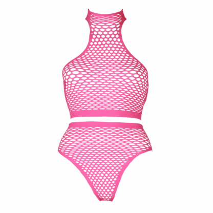 Turtleneck en Hoge Taille Slip - Plus Size - Neon Roze - Afbeelding 6