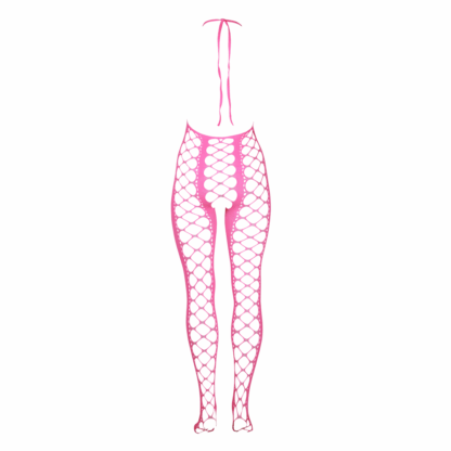 Bodystocking met Halterneck - Plus Size - Neon Roze - Afbeelding 7