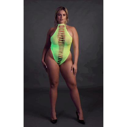 High-Cut Body - Plus Size - Neon Groen - Afbeelding 4