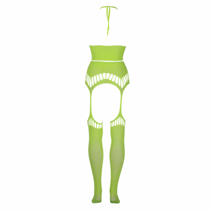 Twee Delige Set met Crop Top en Kousen - Plus Size - Neon Groen - Afbeelding 6