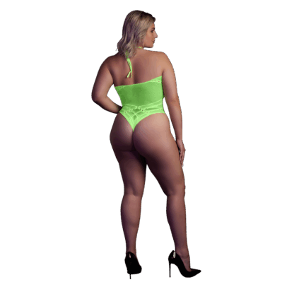 Body met Halternek - Plus Size - Neon Groen - Afbeelding 3