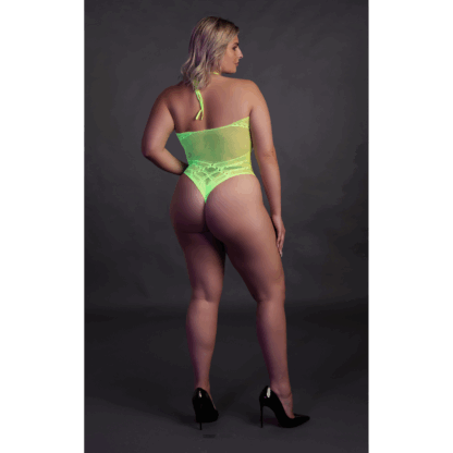 Body met Halternek - Plus Size - Neon Groen - Afbeelding 5