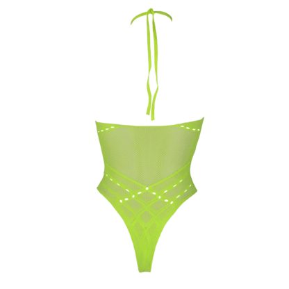 Body met Halternek - Plus Size - Neon Groen - Afbeelding 7