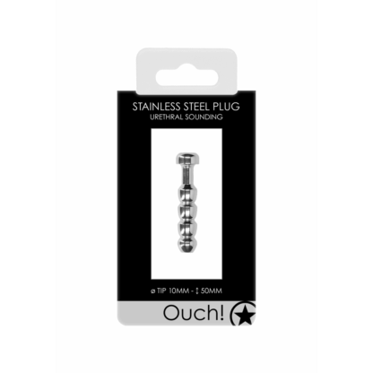 Ribbed Hollow Penis Plug - 0.4 / 10 mm - Afbeelding 2