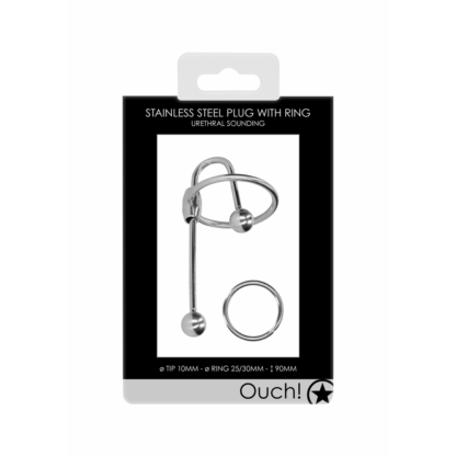 Stainless Steel Penis Plug with Ball - 0.4 / 10 mm - Afbeelding 2