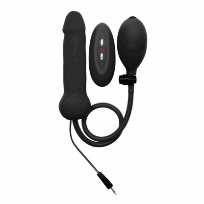 Opblaasbare en Vibrerende Siliconen Dildo - Zwart - Afbeelding 3