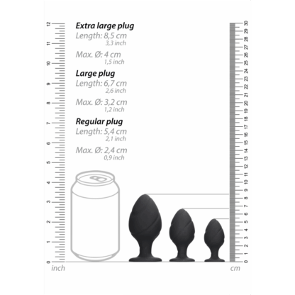 Gedraaid Butt Plug Set - Zwart - Afbeelding 6