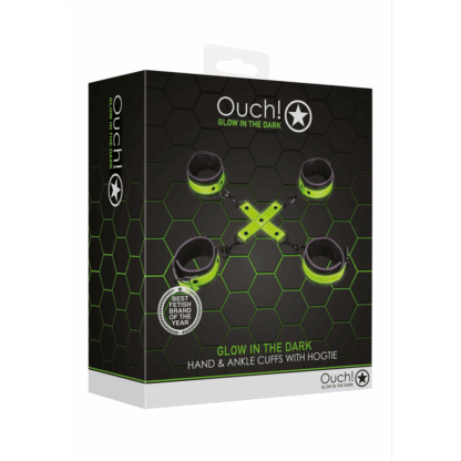 Hand- en enkelboeien met hogtie - Glow in the Dark - Afbeelding 2