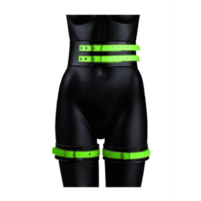 Dijbanden met Riempje en Handboeien - Glow in the Dark - S/M - Afbeelding 4