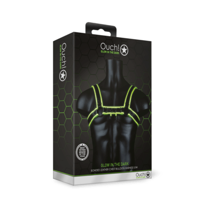 Borst Bulldog Harnas - Glow in the Dark - S/M - Afbeelding 2