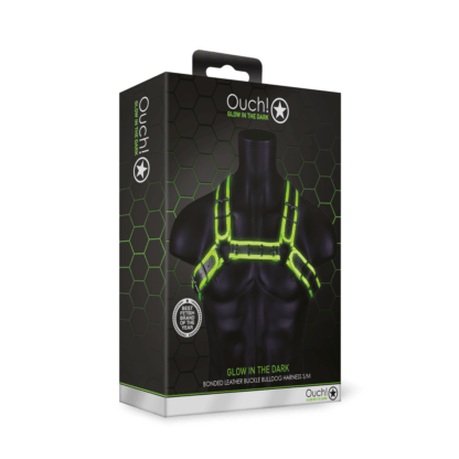 Bulldog Harnas met Gesp - Glow in the Dark - S/M - Afbeelding 2