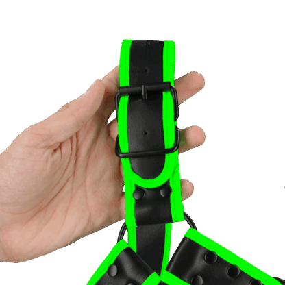 Bulldog Harnas met Gesp - Glow in the Dark - S/M - Afbeelding 5