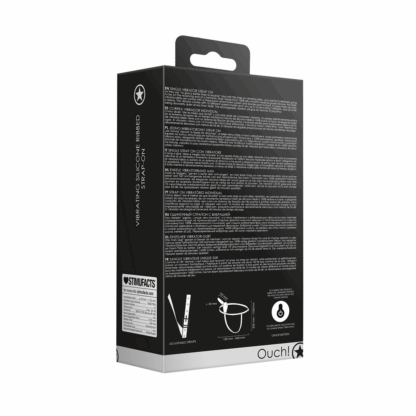 Vibrerende en oplaadbare - 10 snelheid silicone geribbelde strap-on - Verstelbaar - Zwart - Afbeelding 3