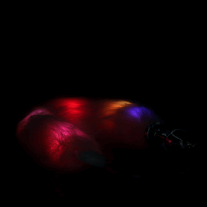 Lichtgevende vossenstaart met metalen buttplug - Afbeelding 5