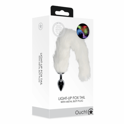 Lichtgevende vossenstaart met metalen buttplug - Afbeelding 2