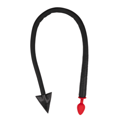 Siliconen Anale Plug Duivelsstaart - Zwart/Rood - Afbeelding 3