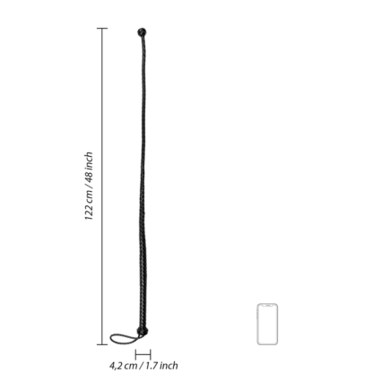 PU leren zweep met knoopdetail - Zwart - Afbeelding 6